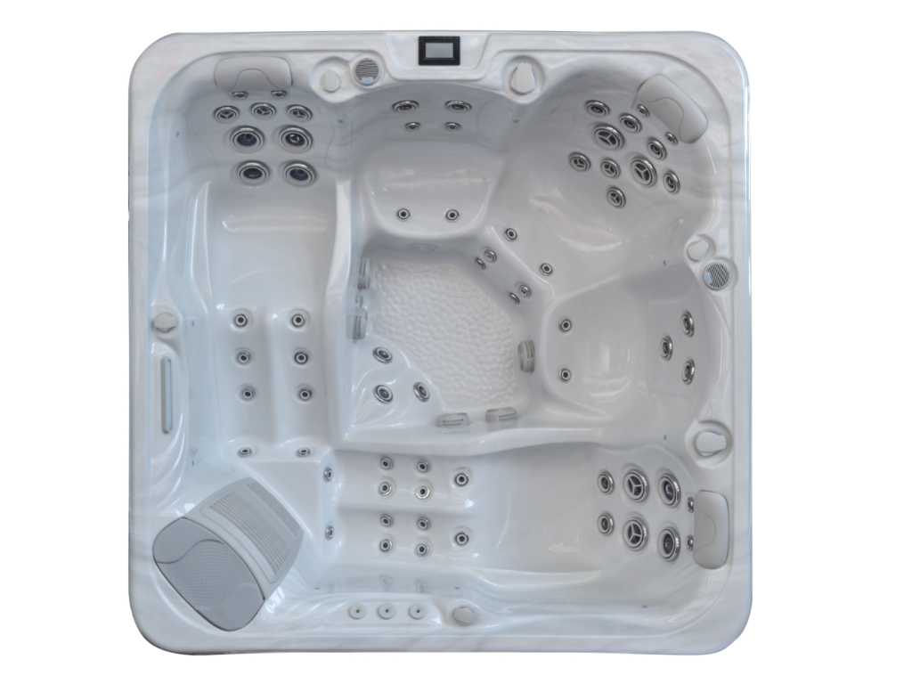 Outdoor Spa 5-persoons 220x220x93 cm - Zwart bad met antraciete zijkant - Incl. Bluetooth