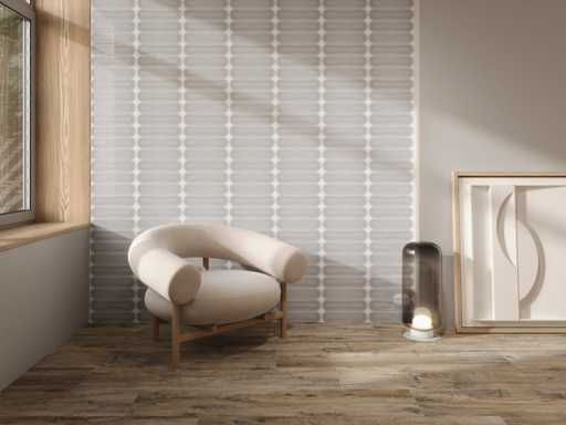 Carrelage mural 48m2 Ovale Grey brillant 7,5x30cm