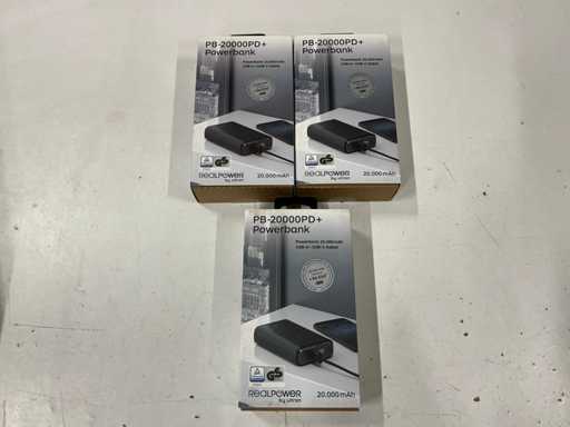 RealPower PB-20000PD+ Powerbanks (3x)