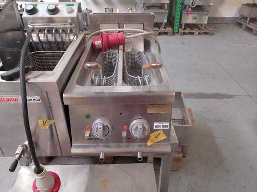 ZANUSSI Arbeitsplatte elektrische Fritteuse mit zwei Tanks