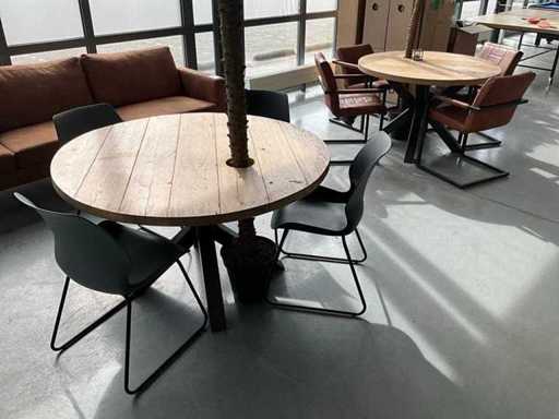 Ronde tafel met stoelen (2x)