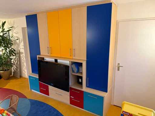 Television cabinet with television