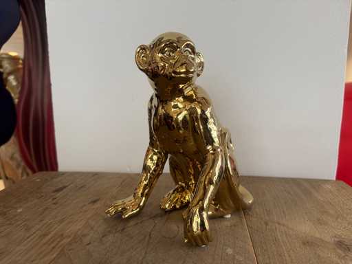 Monkey Chrome Gold H21cm