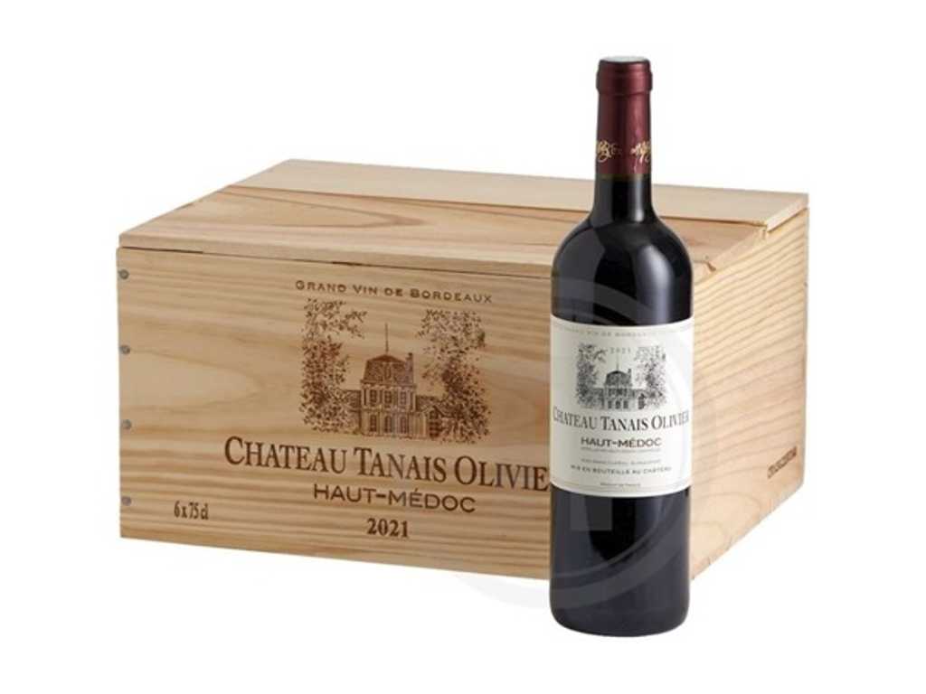 CHATEAU TANAIS OLIVIER - HAUT-MÉDOC - 2021 - Czerwone wino w drewnianych skrzynkach (120x)