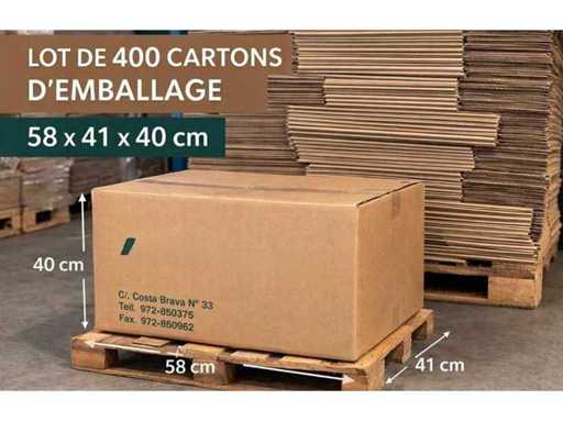 Palette, bestehend aus 400 Verpackungskartons à 58 x 41 x 40