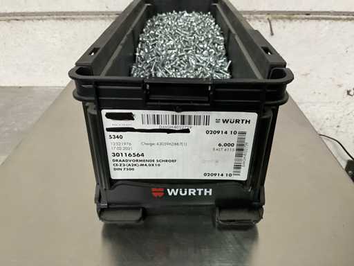 Würth 14,31 kg Vis de formage filetée M4 x 10 dans un contenant empilable