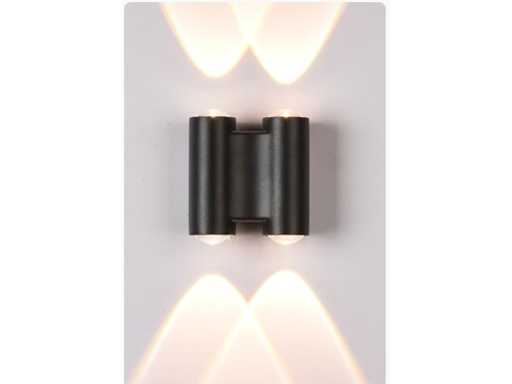4 x luce da parete LED bidirezionale – 4W – 3500K Bianco caldo – IP54 – SW-47-2