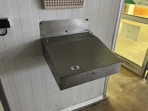 Wandmontierter Edelstahlschreibtisch
