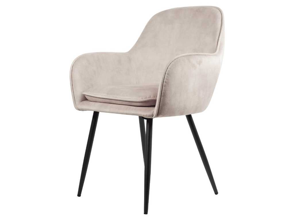 6x Designerskie krzesło do jadalni aksamit w kolorze złamanej bieli