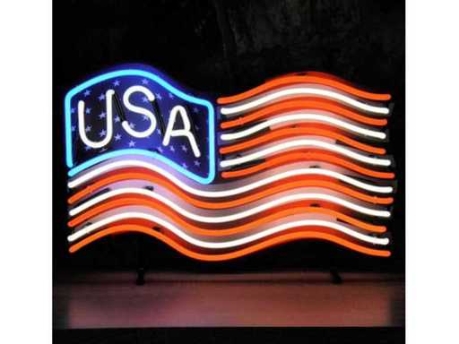Enseigne Néon USA Flag - Various Light Equipment