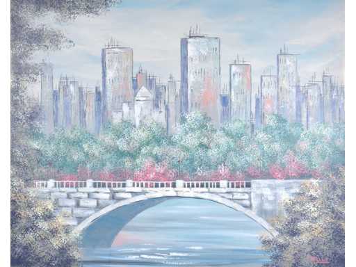 R. Elliot - Skyline - ulei pe pânză - 119x149 cm