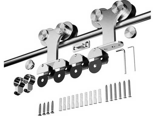 (95x) Sliding door system - Stainless Steel Double 250 cm