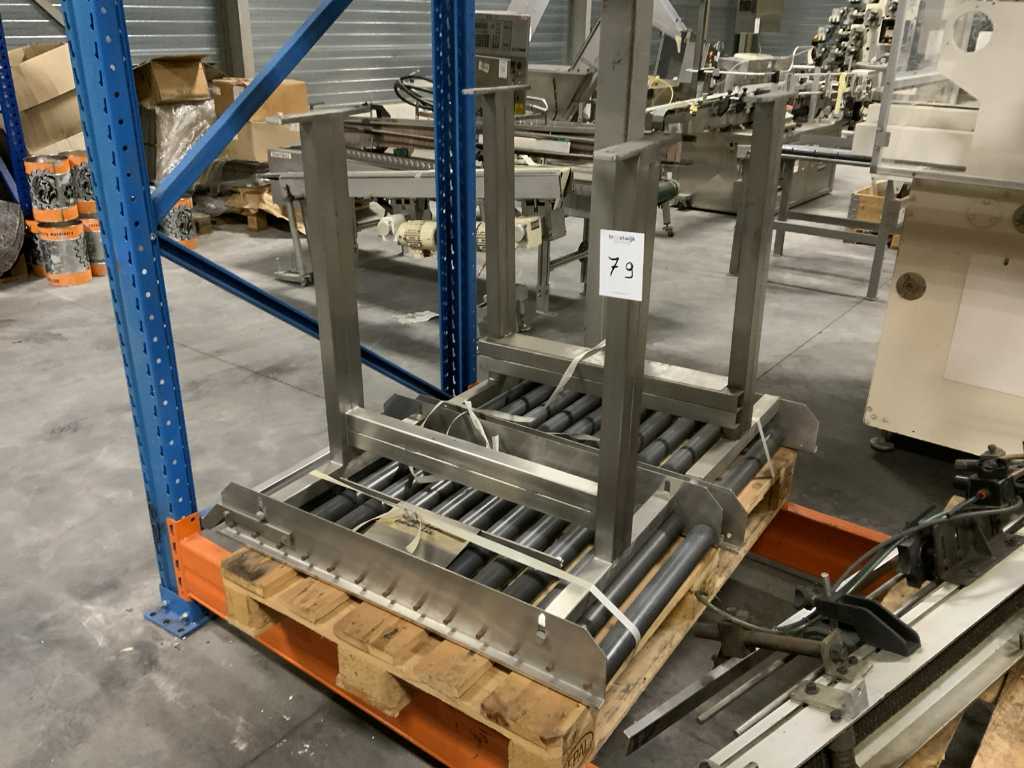 Stainless steel roller conveyor (2x)