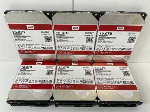 Western Digital (WD101KFBX) Red Pro 10 TB SATA NAS HDD (6X)