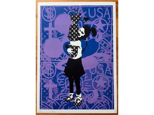 DEATH NYC : Banksy Bomb hugger Girl