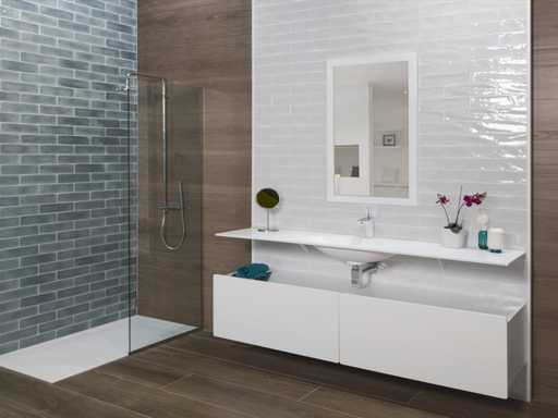 Wall tile 48m2 Coral Snow glossy 7.5x30cm