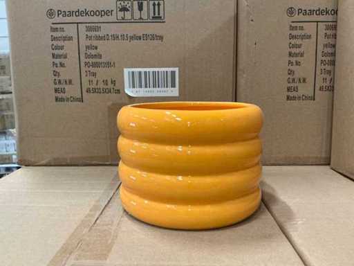 Lot Pot Ribbed D15/H10,5 cm żółty dolomit (432x)