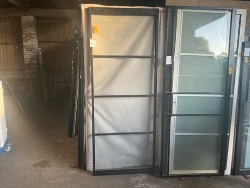 Porte intérieure aspect acier 91x230cm