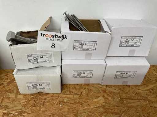 6 pudeł ze stali nierdzewnej