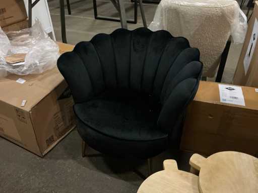 Giga Furniture Jada Velvet Black Armchair