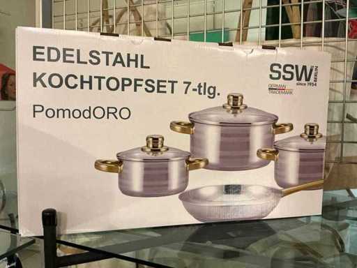 SSW PomodORO 7-piece cooking pot set