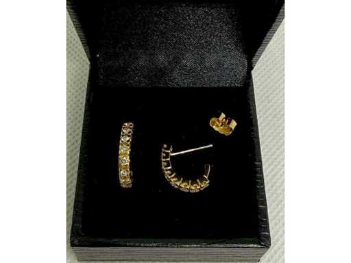 Créole Earrings - 18k gold natural diamond
