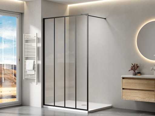 Lavinno - 120 BL - Walk-in shower with black profile