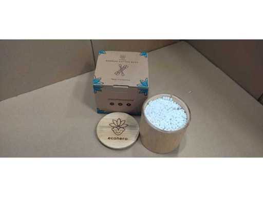 EcoHero - Coton-tige-coton - 200 pièces chacun, y compris une boîte de bambou (25x)