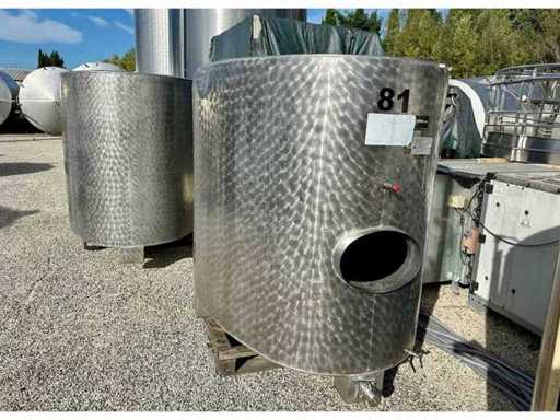 LAGOUARDE  Cuve inox ovale fond plat de stockage vinicole 41HL