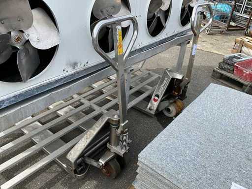 Hand hydraulic pallet truck stainless steel (2x)