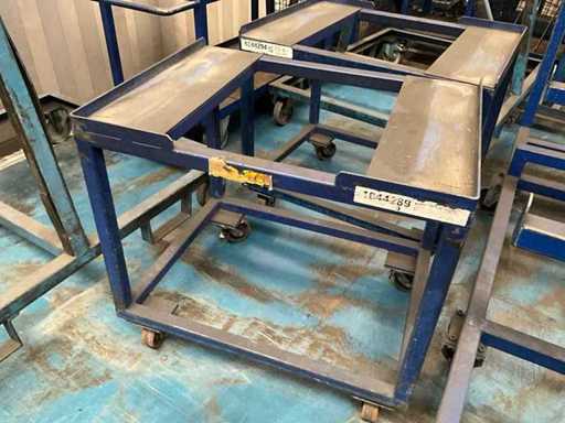 Transport/warehouse trolley undercarriages (2x)