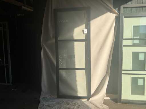 Porte intérieure aspect acier noir 88x230cm