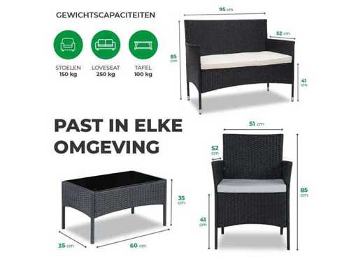 MaxxGarden 20460 zestaw salonowy dla 4 osób