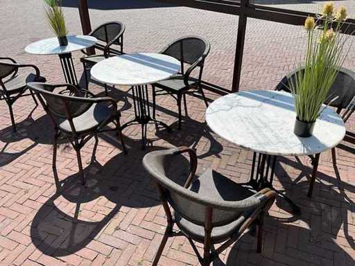 Marmeren Terrastafel Ø 80 cm (5x)