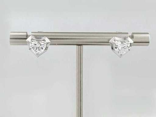 14 KT White Gold Earring With 2.06 Cts Lab Grown Diamond