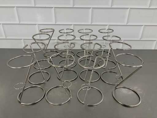 Porte-frites en cône en acier inoxydable (16x)