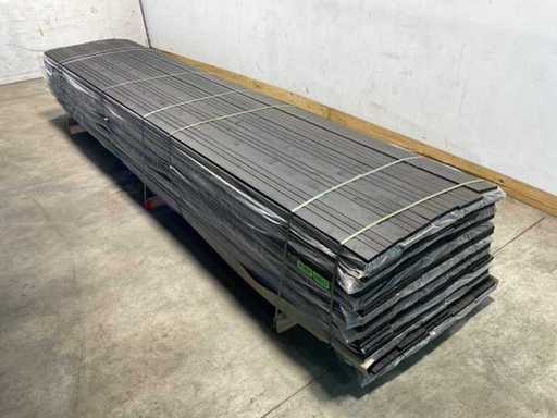 Vuren open gevelbekleding board zwart 430x18x1,8 cm (75x)