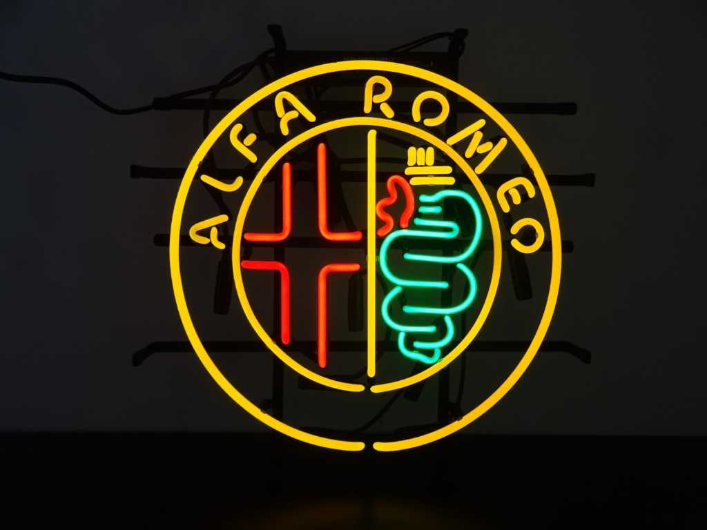 Alfa Romeo - Enseigne NEON (verre) - 40 cm x 40 cm
