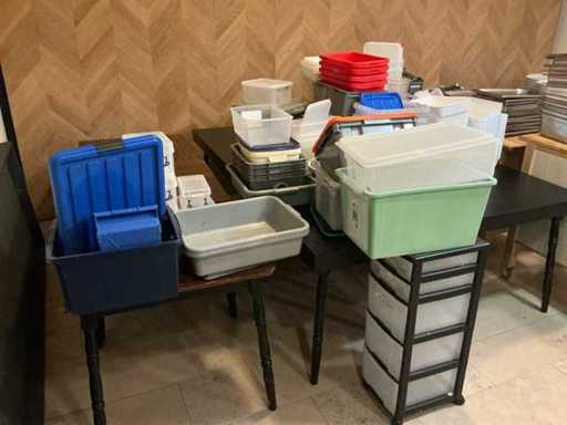 Lot plastic opbergbakken