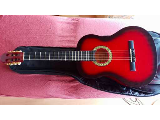 Acoustisch - getekend “Martinez" Gitaar rood