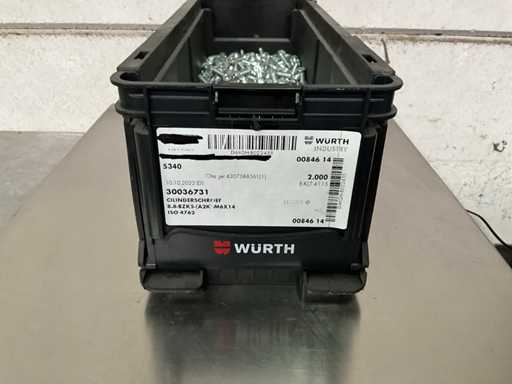 Würth 9,72 kg Vis cylindrique M6 x 14 dans un contenant empilable