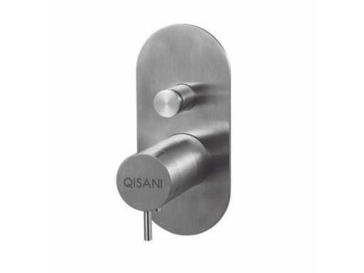Qisani - Flow - thermostatische inbouwkraan 2-weg ovaal afbouwdeel - RVS