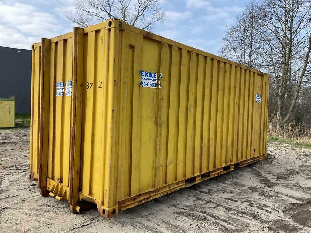 Shipping container on cable sled