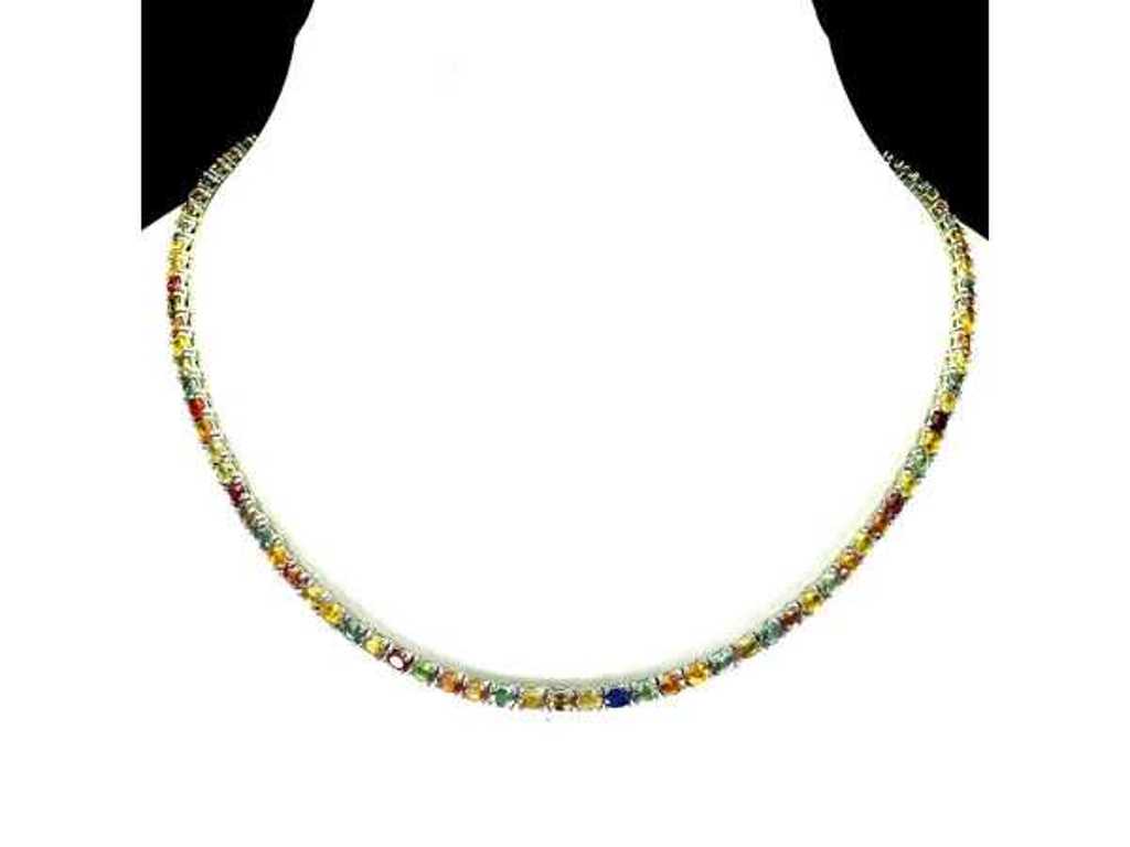 Collier 925 Zilver 134,00 caraat 'Multi Colour' Saffier