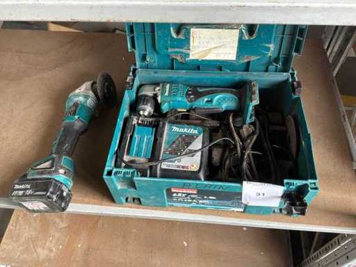 Szlifierka kątowa Makita, wiertarka