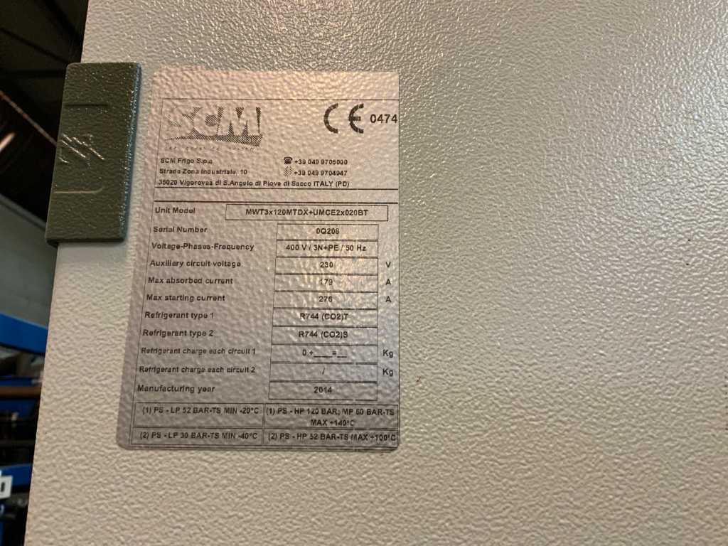 2014 SCM Mwt 3x 120mtdx Refrigeration system co2