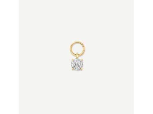 TOV Essentials Round Cut Zirkonia 14k Oorbel Bedel