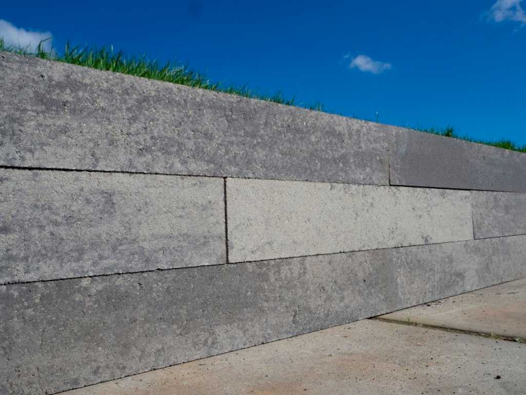 Betonnen muurblokken Grijs/Zwart 10x10x60cm  288 stuks