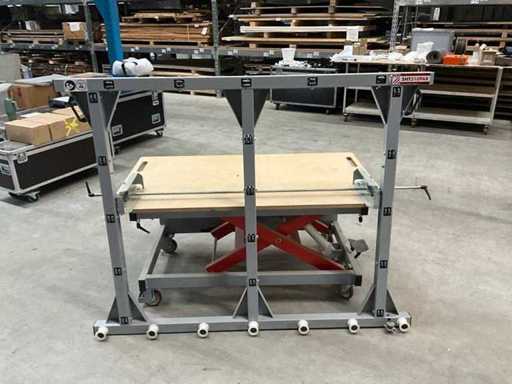 Mesa elevadora hidráulica de tijeras Holzmann, SHT310 con bastidor de placa SHT 31PAR en estado de muñeco, en muy buen estado