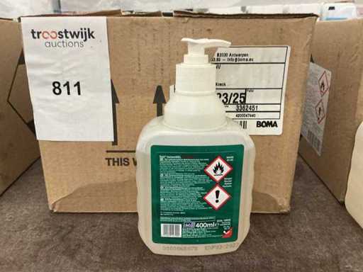 Il gel per la disinfezione delle mani (13 volte)